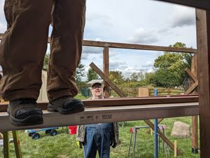 DIY catio construction in progress
