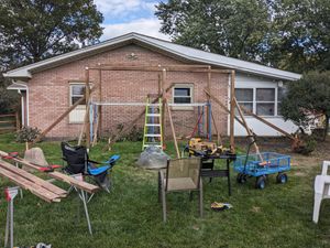 DIY cat patio construction in progress