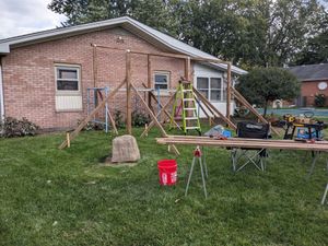 DIY catio construction underway